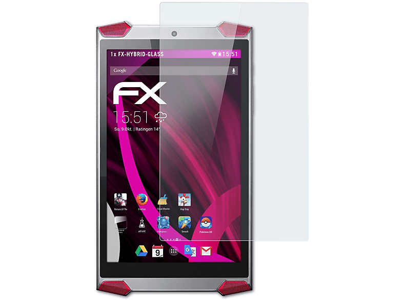 ATFOLIX FX-Hybrid-Glass Schutzglas(für Acer 8 Predator (GT-810))