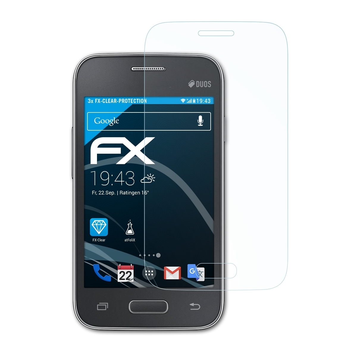 ATFOLIX 3x FX-Clear Displayschutz(für Samsung Star Galaxy 2 (SM-G130E))