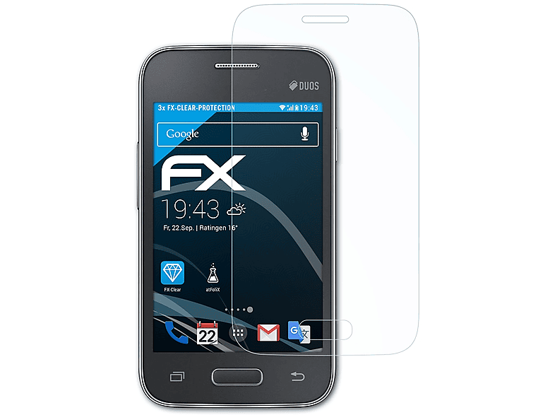 3x Displayschutz(für FX-Clear 2 (SM-G130E)) Samsung ATFOLIX Star Galaxy