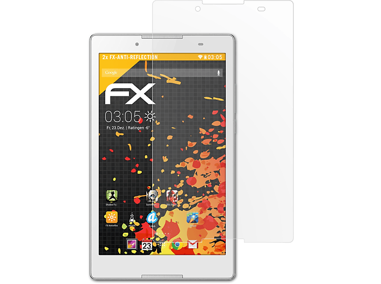 ATFOLIX 2x FX-Antireflex Displayschutz(für Lenovo 2 Tab A8)