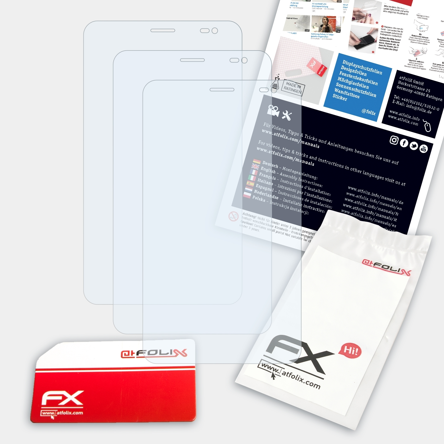 ATFOLIX 3x FX-Clear Displayschutz(für Huawei MediaPad X2)