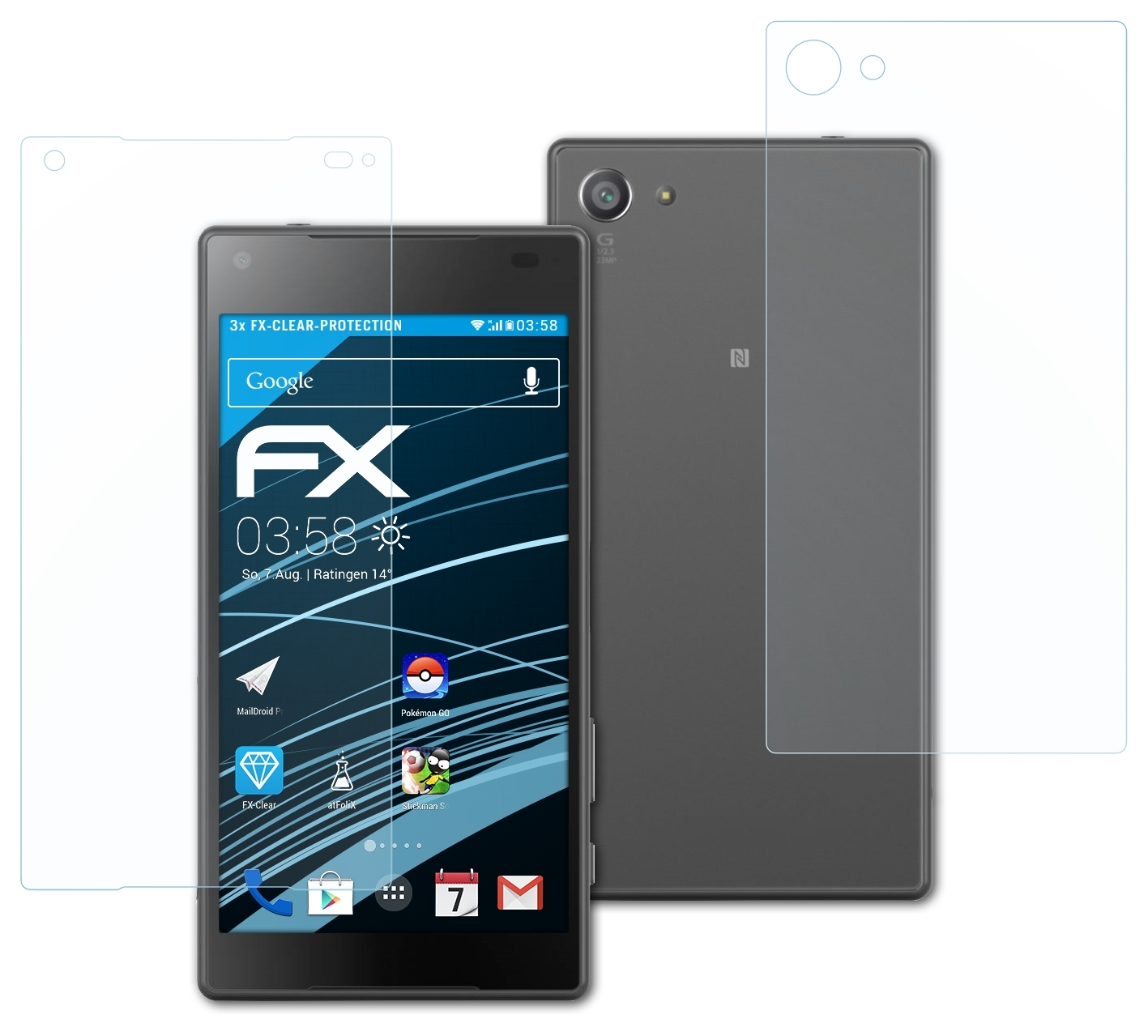 FX-Clear Compact) Sony Displayschutz(für ATFOLIX 3x Xperia Z5