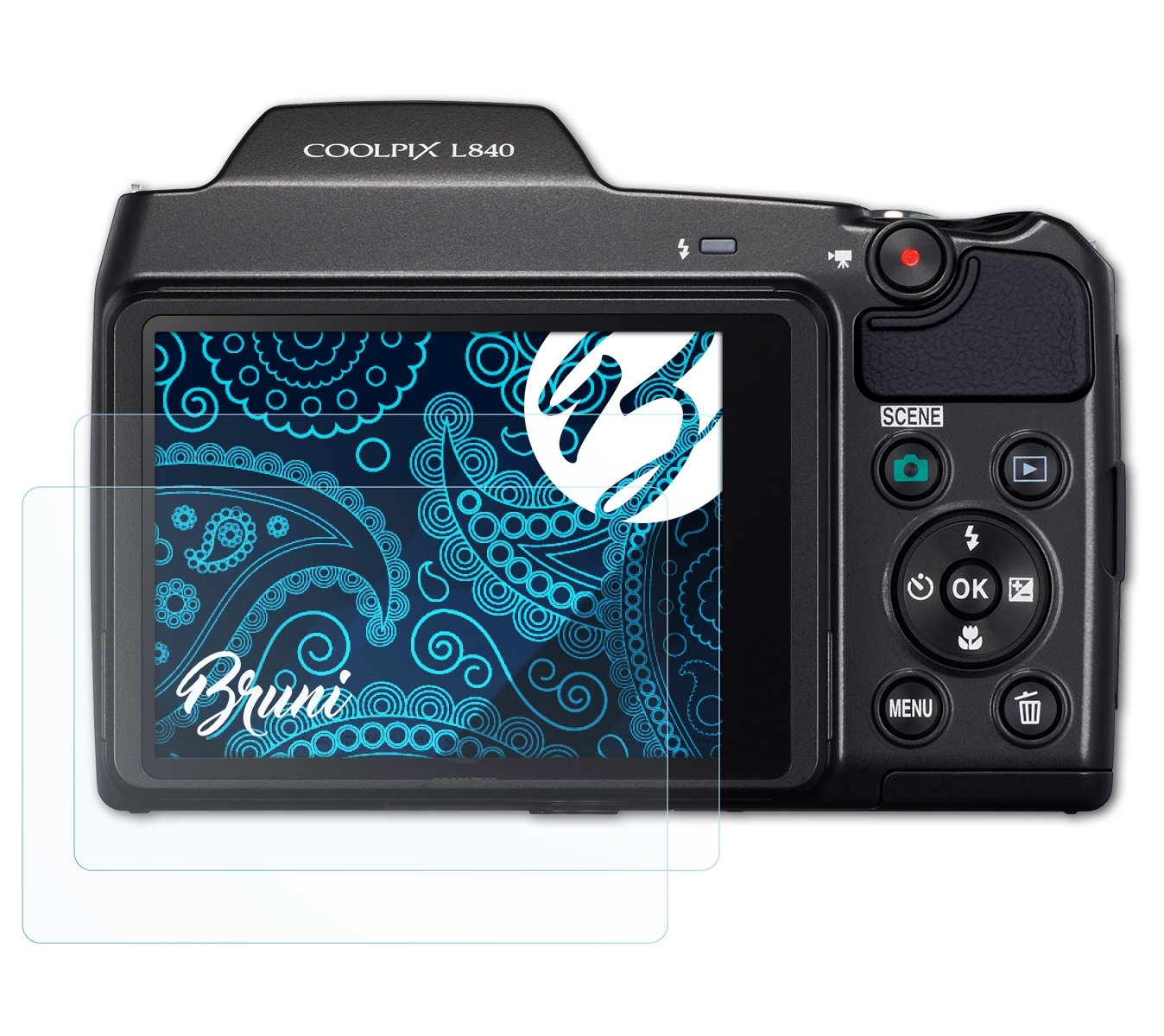 BRUNI 2x Nikon Schutzfolie(für Coolpix L840) Basics-Clear