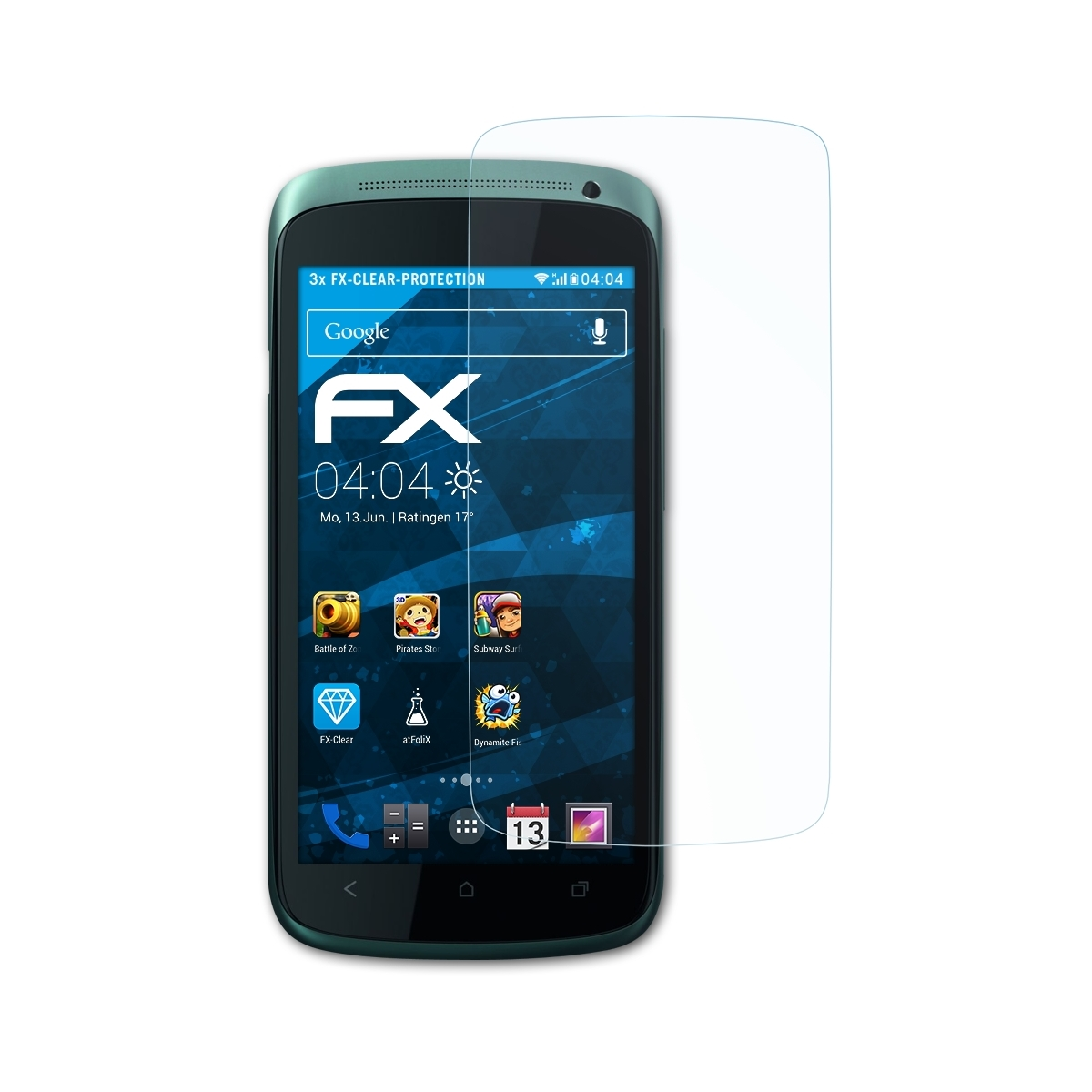 ATFOLIX 3x FX-Clear One S) Displayschutz(für HTC