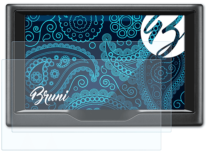 57LMT) 2x Basics-Clear BRUNI Garmin Schutzfolie(für nüvi