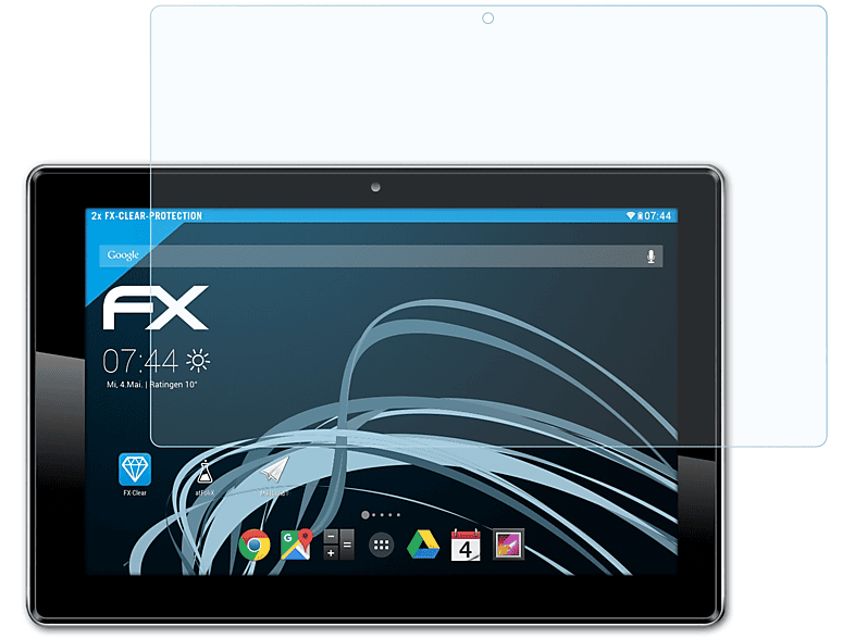 ATFOLIX 2x FX-Clear Displayschutz(für Point of View ProTab 3 XXL 10.1)