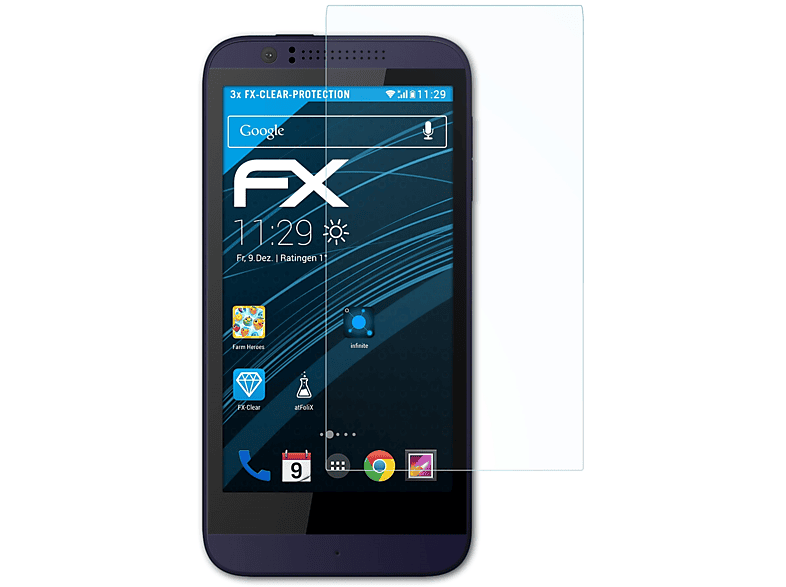 ATFOLIX 3x FX-Clear Displayschutz(für HTC Desire 510)