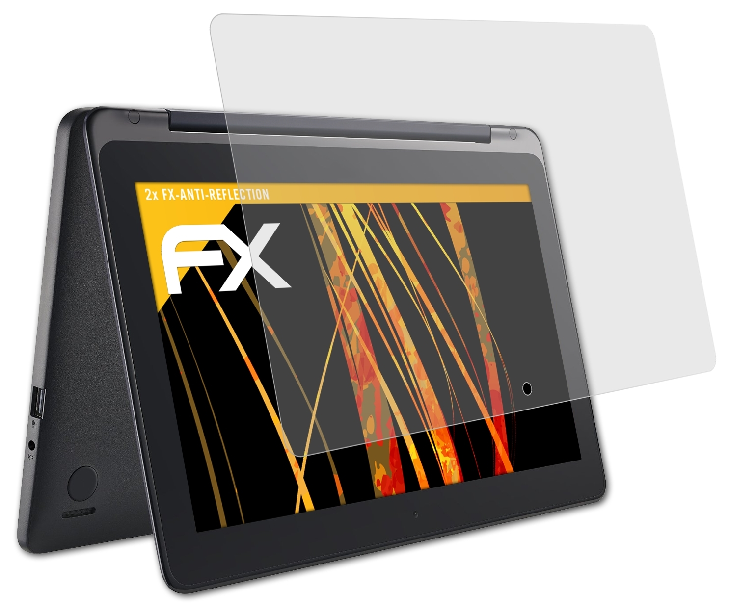 ATFOLIX 2x Transformer FX-Antireflex Book Flip Asus (TP200)) Displayschutz(für