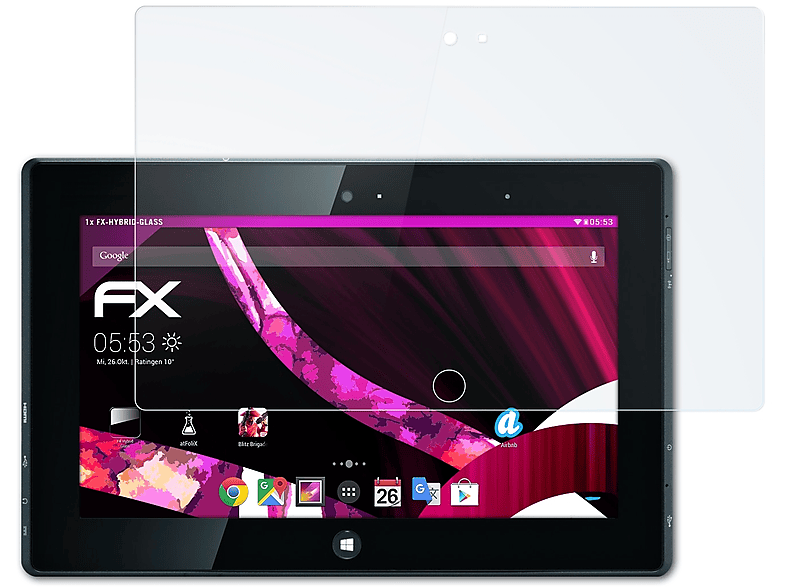 ATFOLIX FX-Hybrid-Glass Schutzglas(für Fujitsu Stylistic Q572)