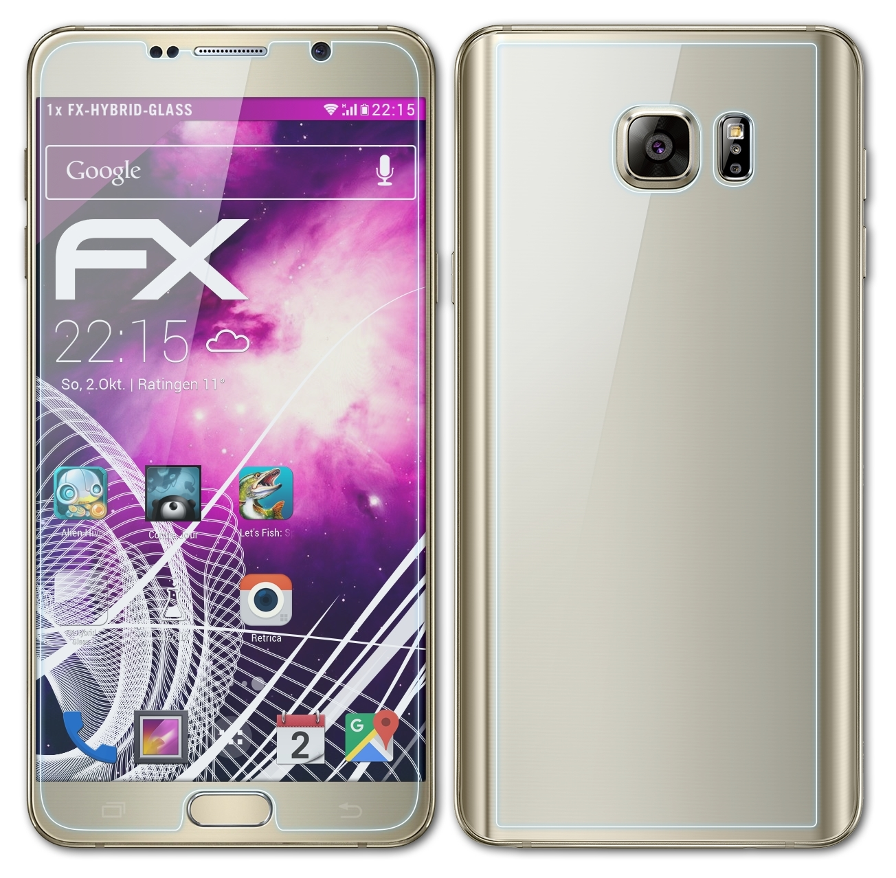 ATFOLIX FX-Hybrid-Glass Schutzglas(für Samsung Galaxy 5 Note (SM-N920))