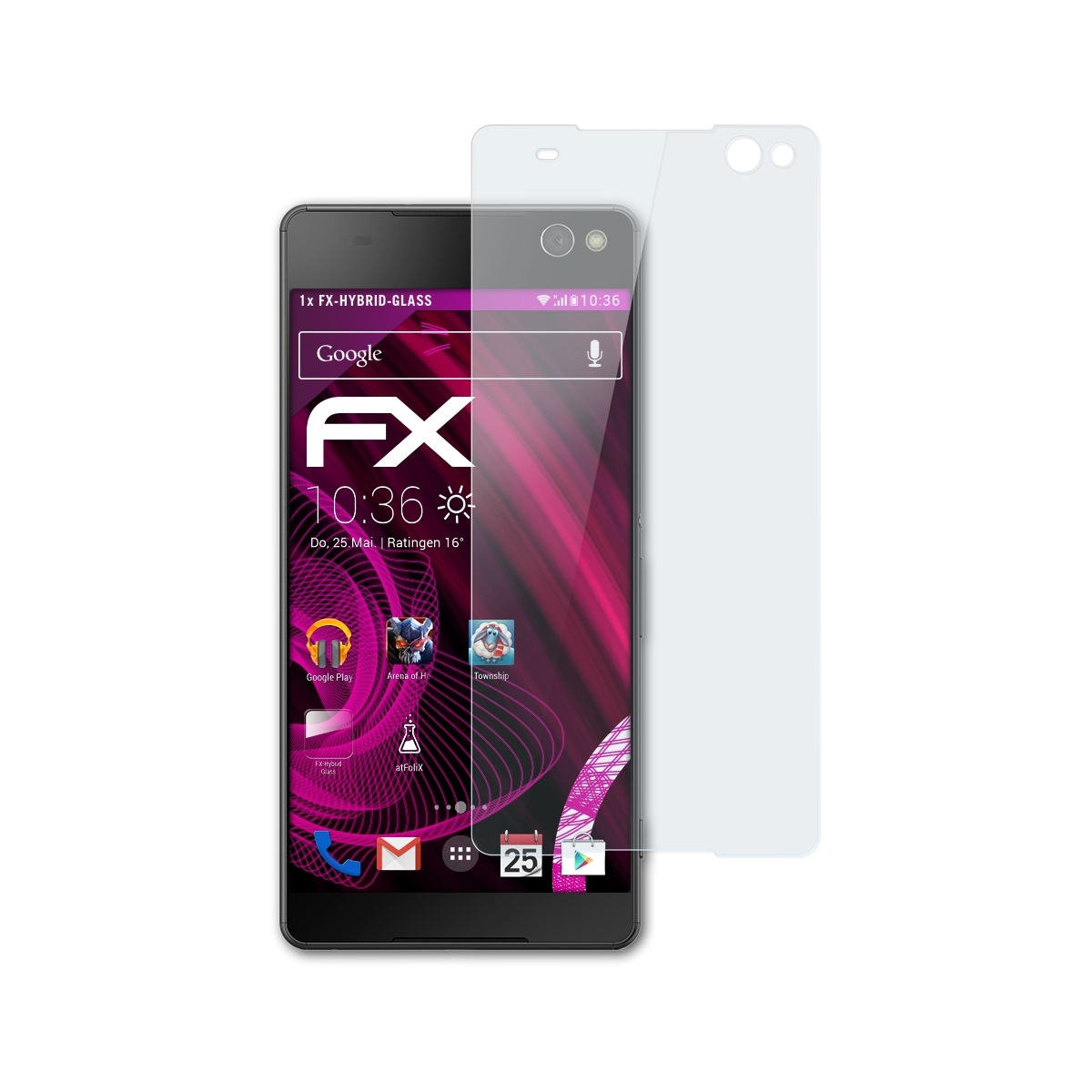 ATFOLIX FX-Hybrid-Glass Schutzglas(für Sony C5 Ultra) Xperia