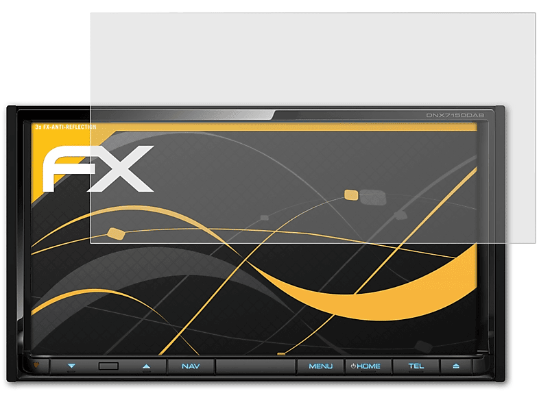 ATFOLIX 3x FX-Antireflex Kenwood Displayschutz(für DNX7150DAB)