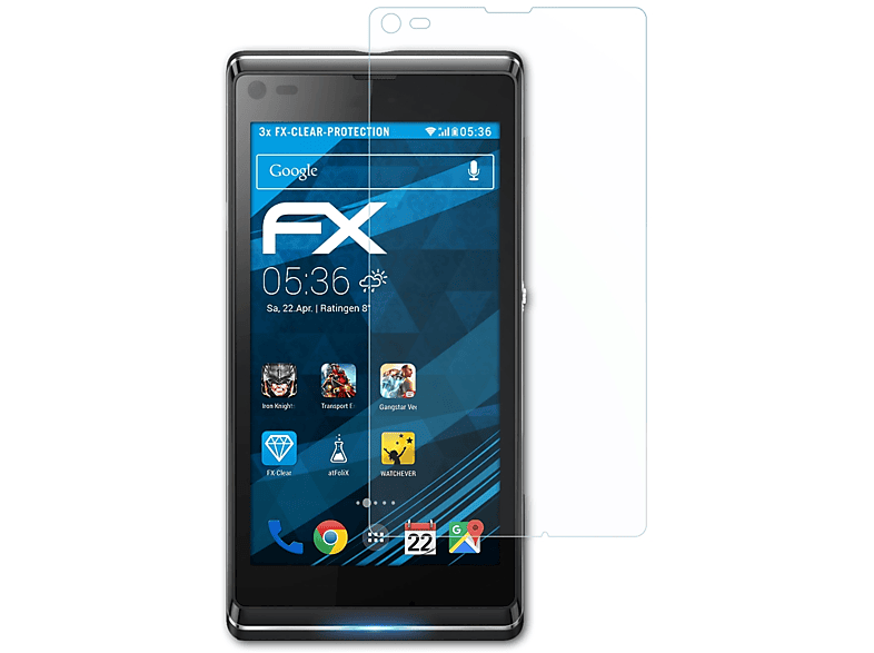 ATFOLIX 3x FX-Clear Displayschutz(für Sony Xperia L)