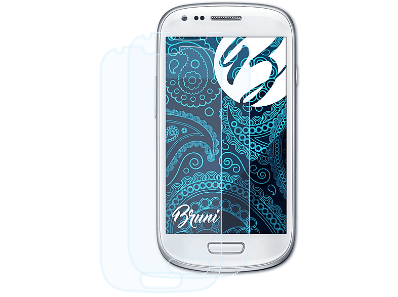 BRUNI 2x Basics-Clear Schutzfolie(für Samsung Galaxy S3 mini (GT-i8190))