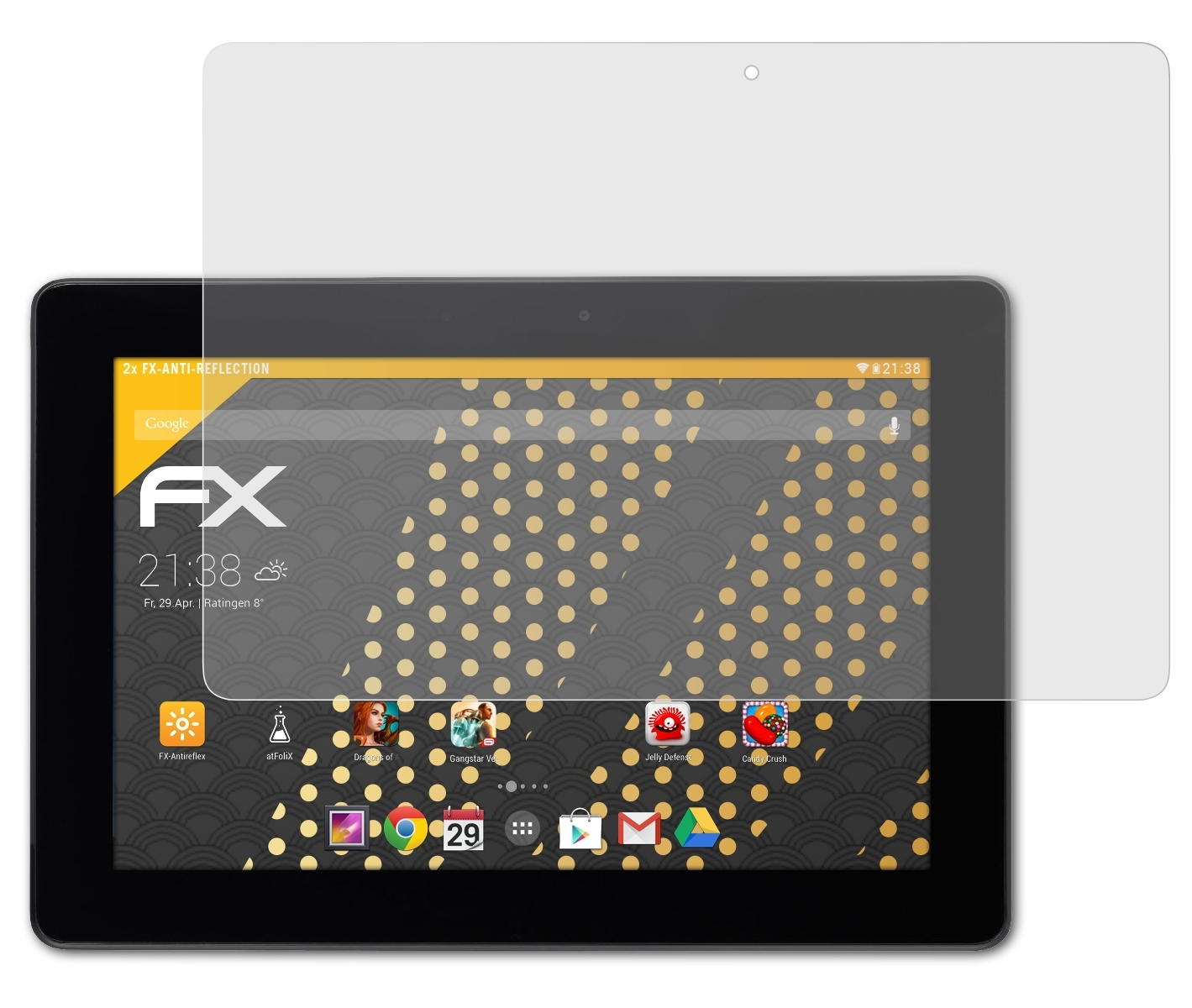 ATFOLIX Displayschutz(für Pad Asus 2x FX-Antireflex MeMO FHD 10)