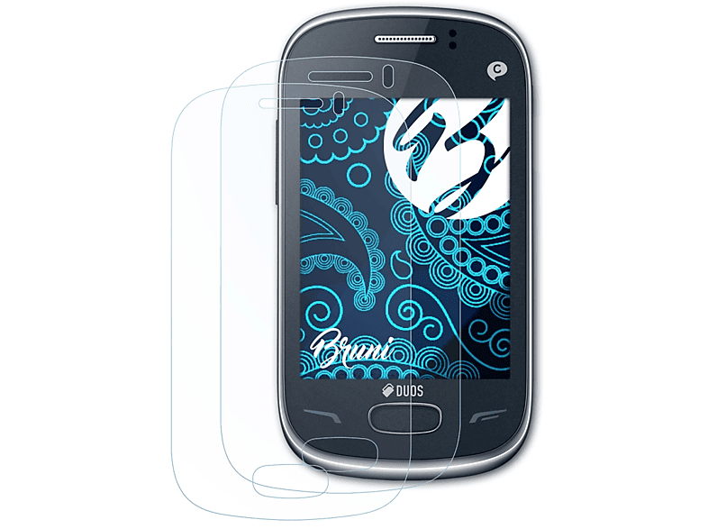 BRUNI 2x Basics-Clear Schutzfolie(für Samsung Rex 70 (GT-S3802))