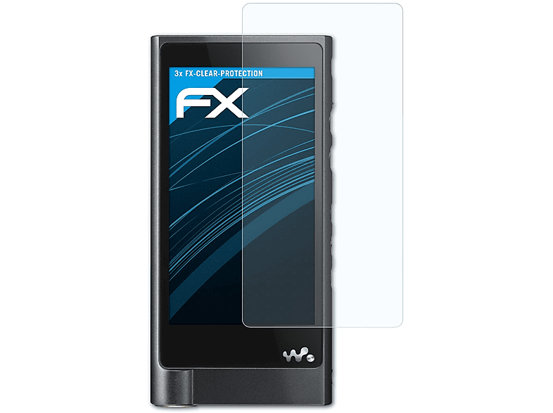 ATFOLIX 3x FX-Clear Displayschutz(für Sony NW-ZX2) Walkman