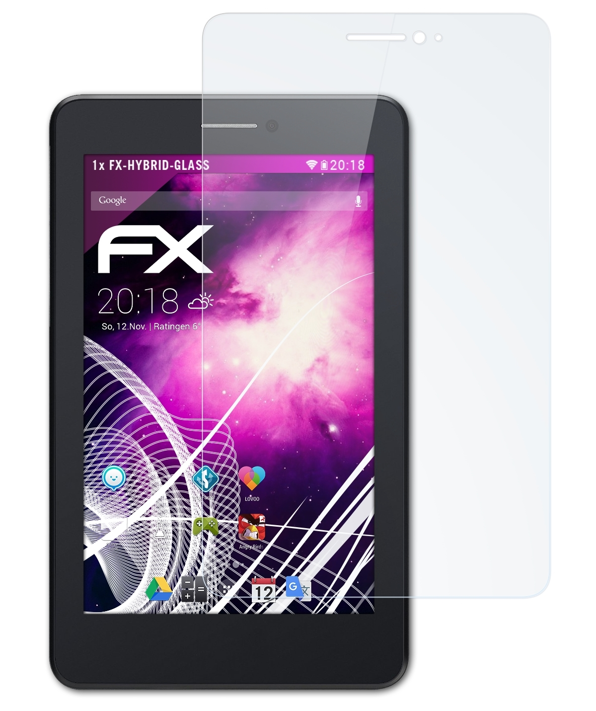 Fonepad FX-Hybrid-Glass Asus 7 (ME175CG)) Schutzglas(für ATFOLIX