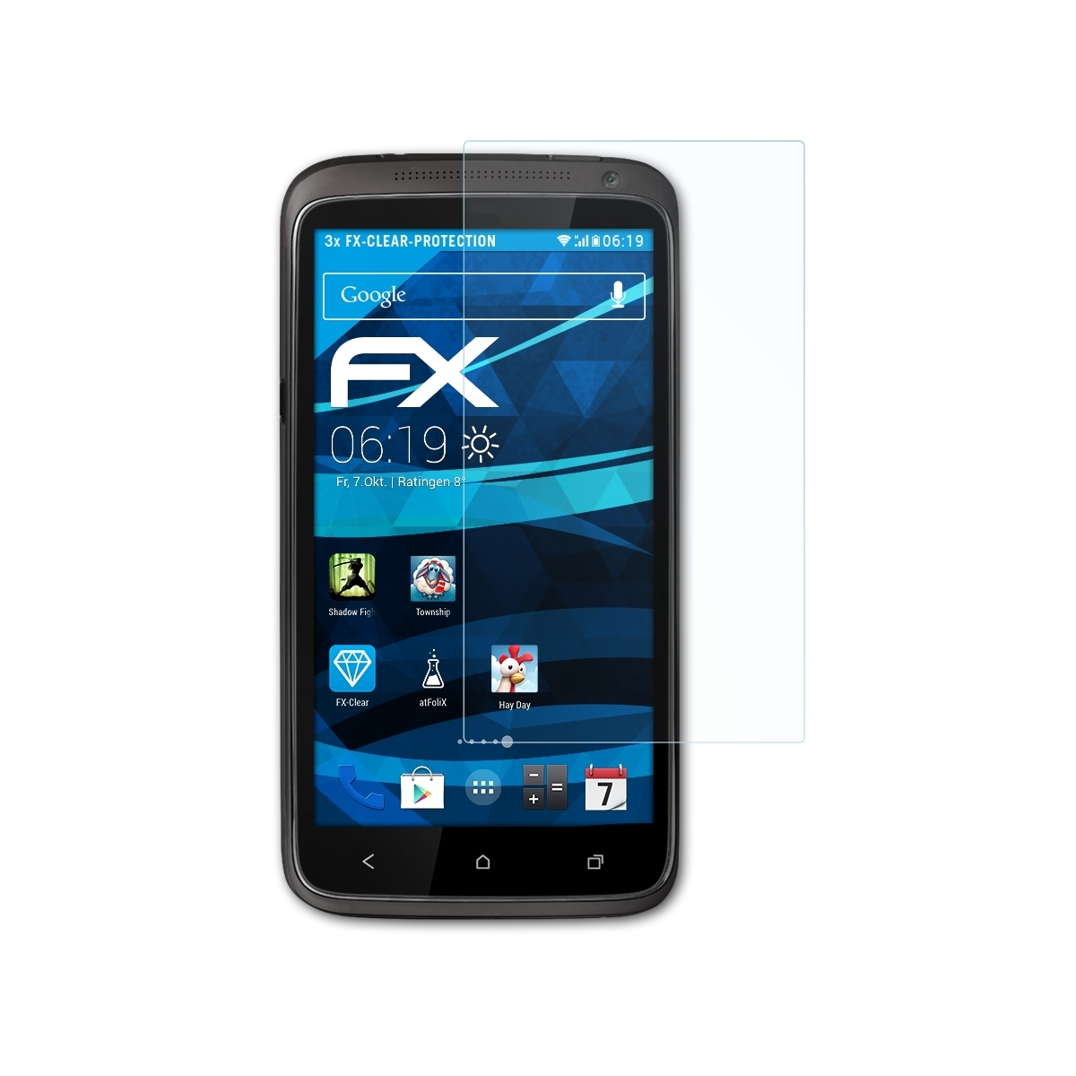 ATFOLIX 3x FX-Clear HTC Displayschutz(für One XL)
