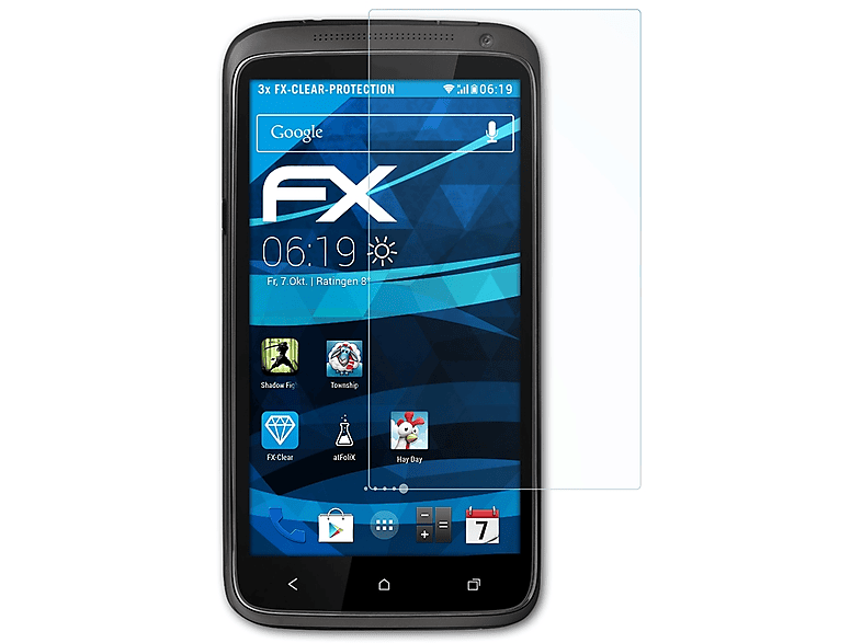 ATFOLIX 3x FX-Clear Displayschutz(für HTC One XL)