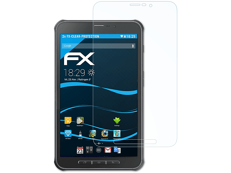 ATFOLIX 2x FX-Clear Displayschutz(für Samsung Galaxy Tab Active 8.0 (SM-T365)) | Tabletschutzfolien