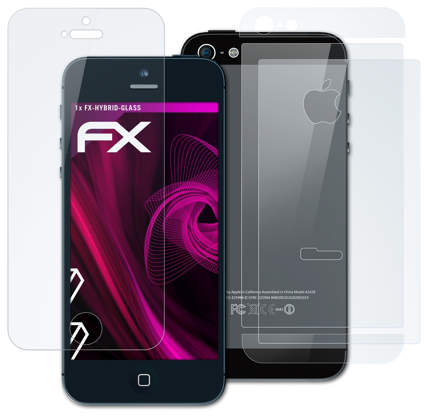 ATFOLIX FX-Hybrid-Glass Apple 5) Schutzglas(für iPhone