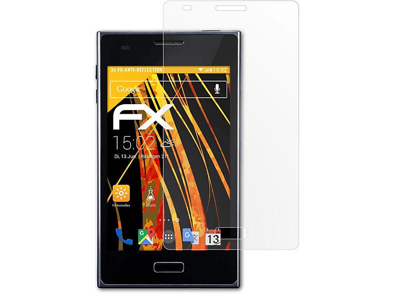 ATFOLIX 3x (E610)) Displayschutz(für Optimus L5 FX-Antireflex LG