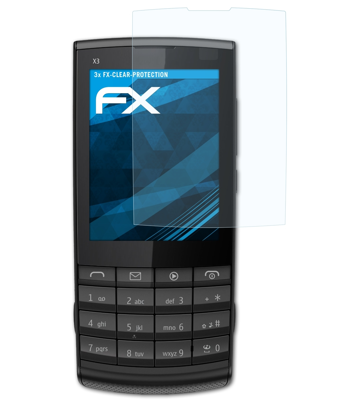 ATFOLIX 3x FX-Clear X3-02) Nokia Displayschutz(für