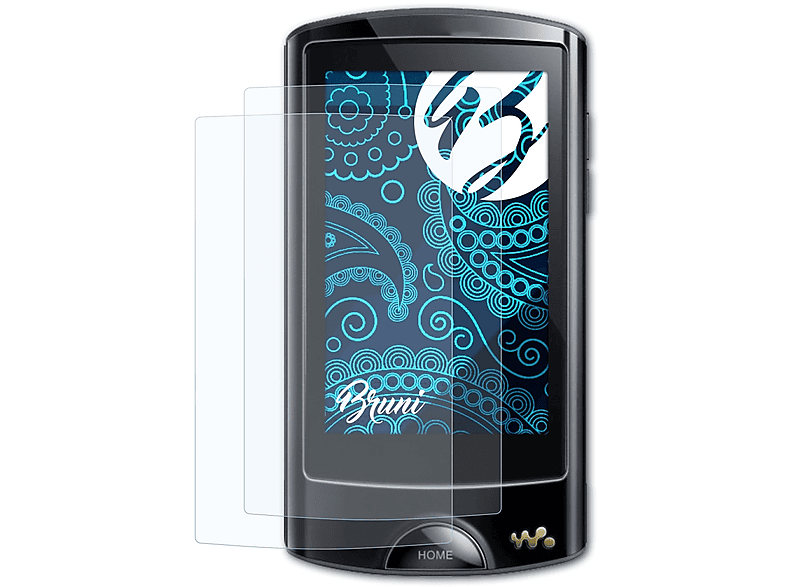BRUNI 2x Basics-Clear Walkman Schutzfolie(für Sony NWZ-A865)