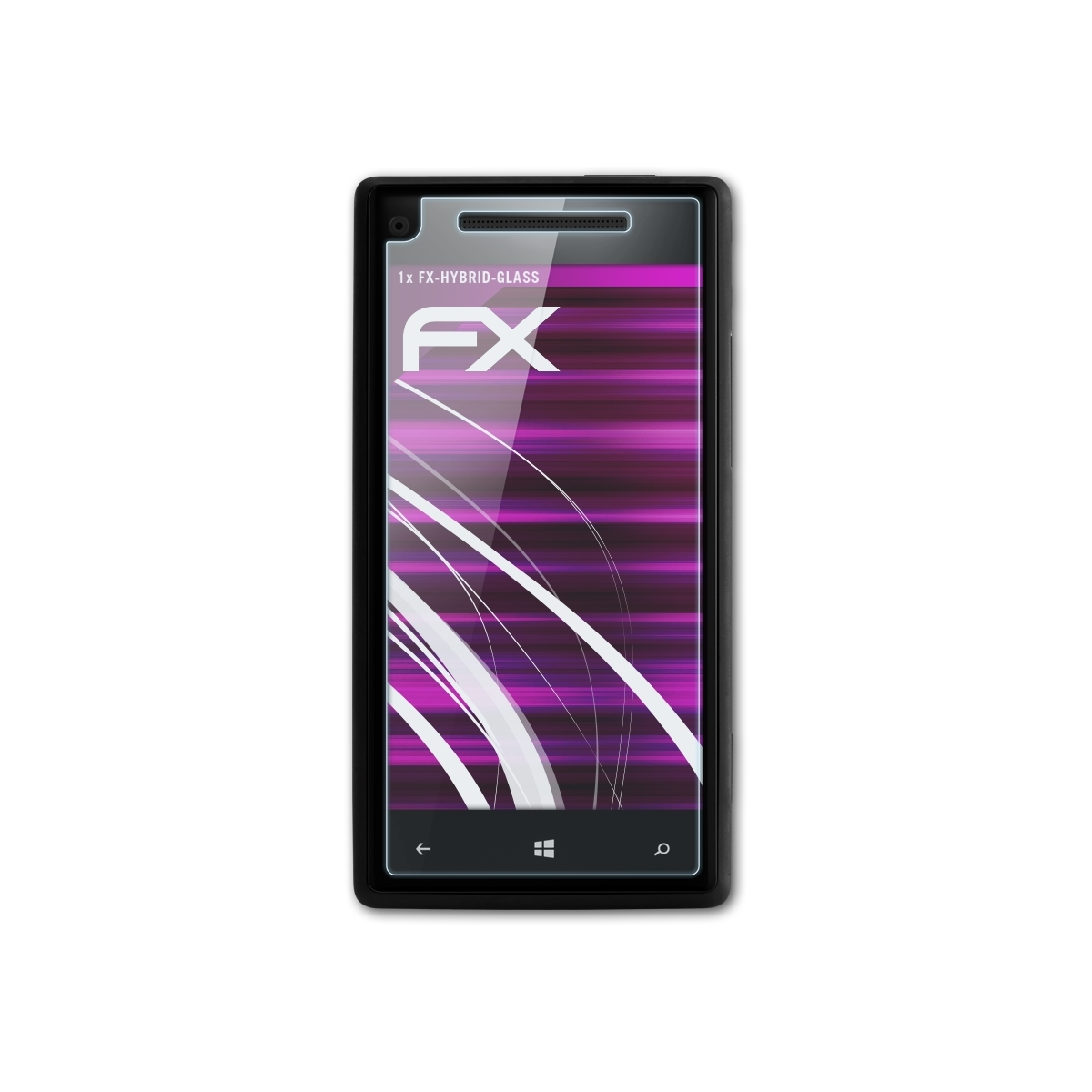 HTC Phone 8X) FX-Hybrid-Glass Windows Schutzglas(für ATFOLIX