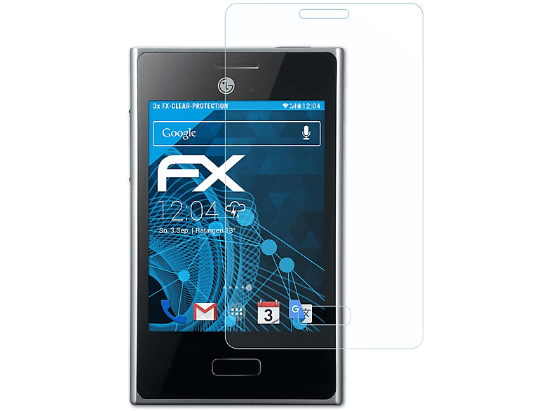 ATFOLIX 3x FX-Clear Displayschutz(für LG Optimus L3 (E400))