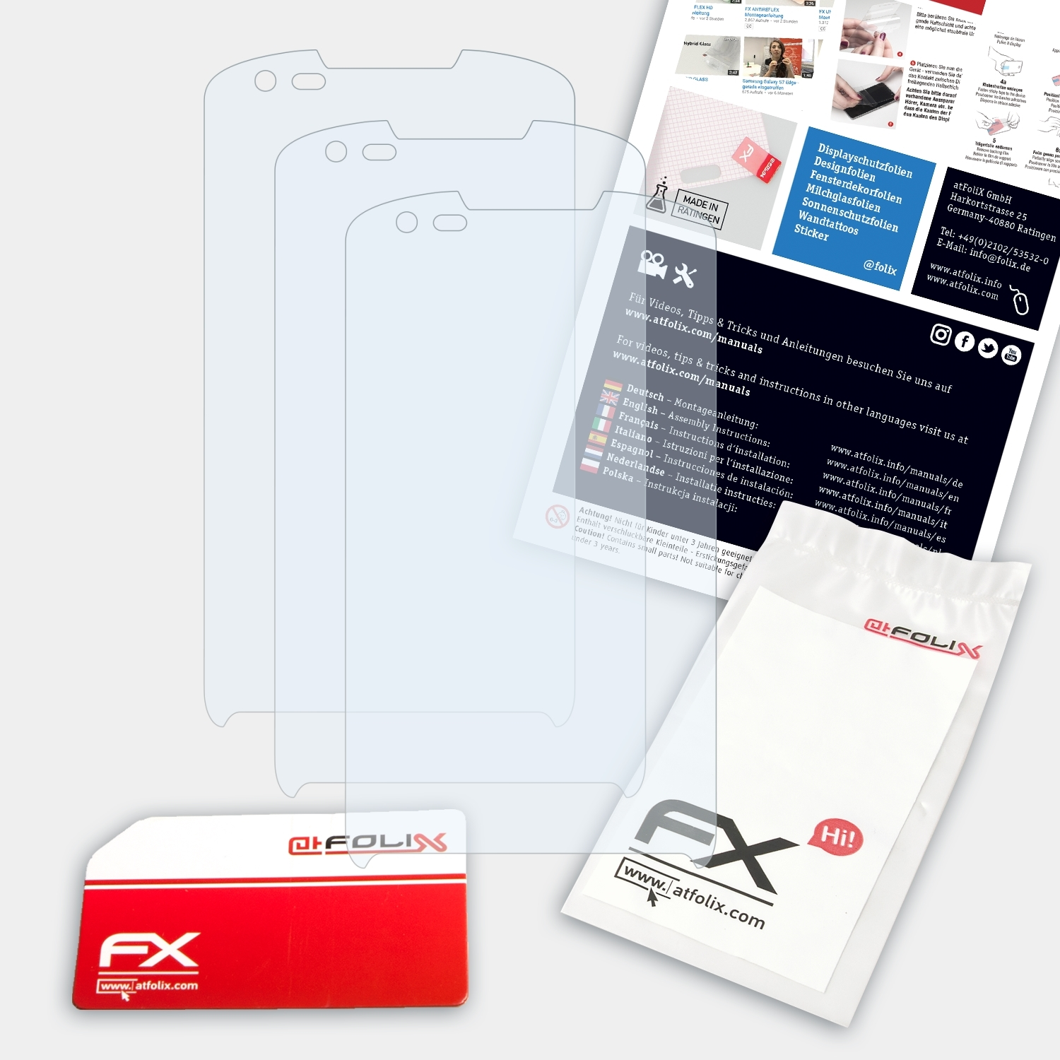 ATFOLIX 3x (GT-S7710)) FX-Clear Xcover Samsung 2 Displayschutz(für Galaxy