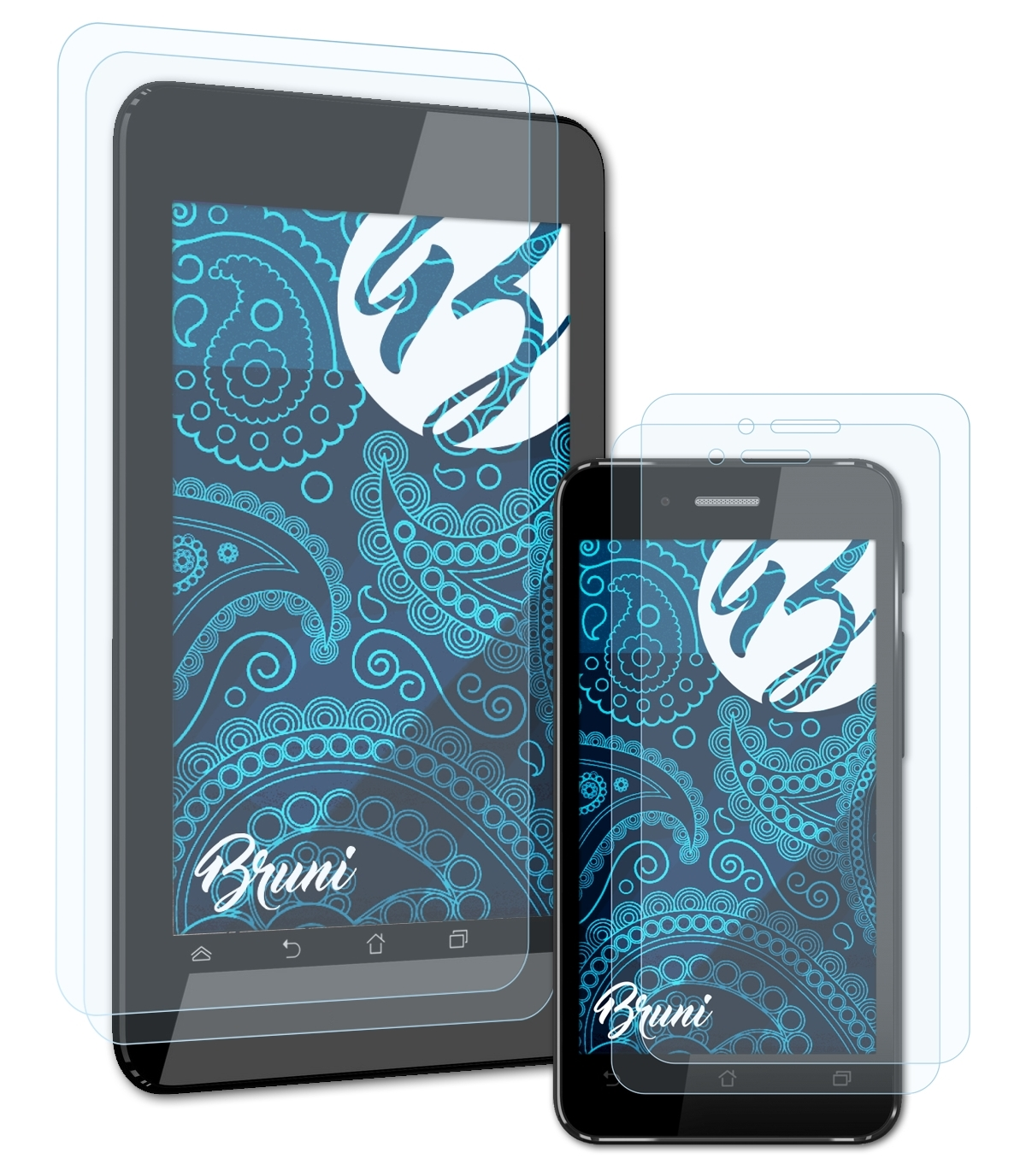 BRUNI PadFone 2x Asus mini 4.3) Schutzfolie(für Basics-Clear