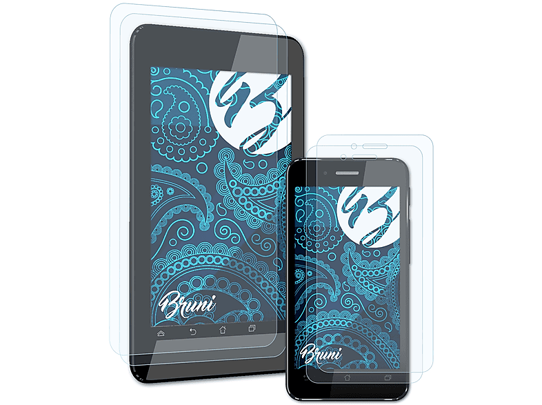 BRUNI 2x Basics-Clear Schutzfolie(für Asus PadFone mini 4.3)