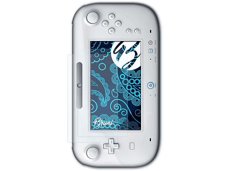 BRUNI 2x Basics-Clear Schutzfolie(für Nintendo Wii U GamePad)