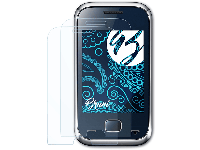 BRUNI 2x Basics-Clear Schutzfolie(für Samsung Rex 60 (GT-C3312R))