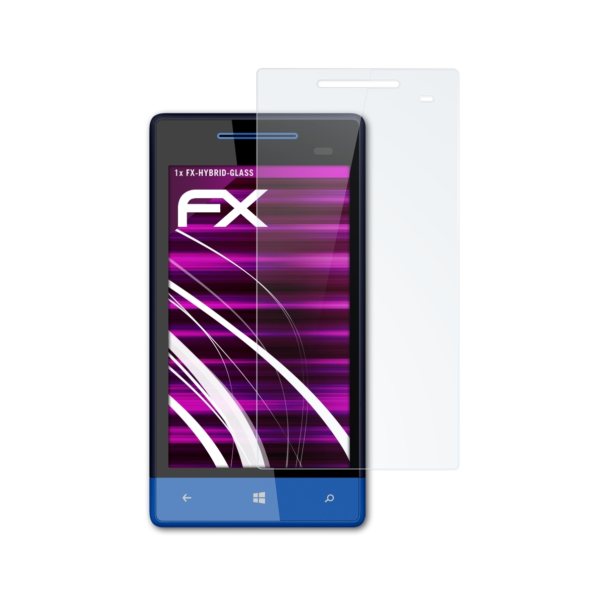 HTC 8S) Windows Phone FX-Hybrid-Glass Schutzglas(für ATFOLIX