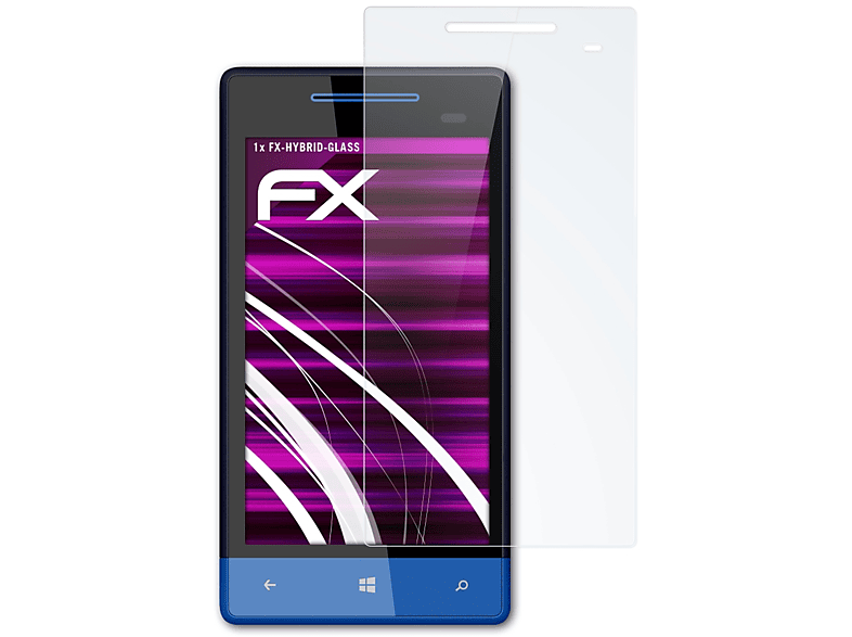 Windows 8S) HTC FX-Hybrid-Glass Phone ATFOLIX Schutzglas(für