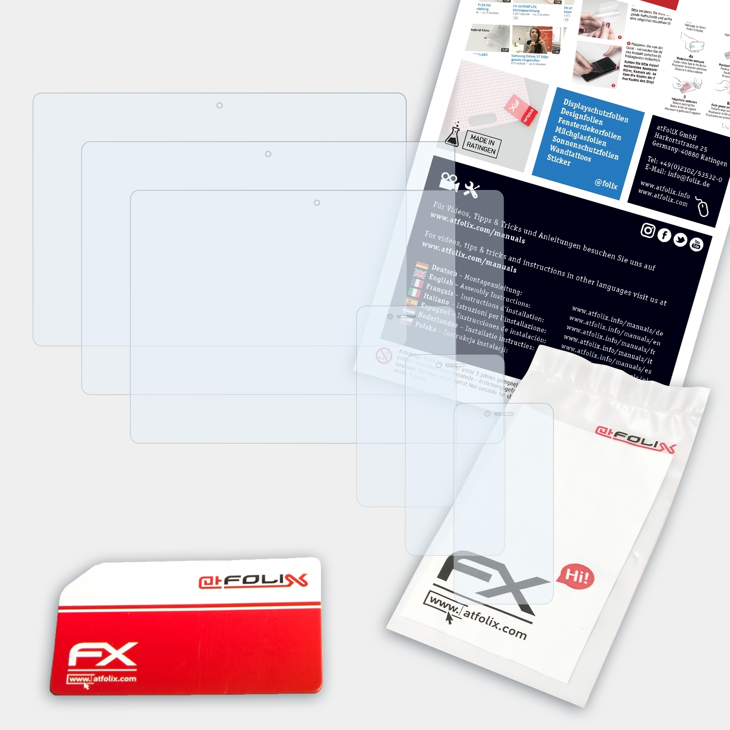 ATFOLIX 3x FX-Clear Displayschutz(für Asus PadFone Infinity 2 (EU) (A86))