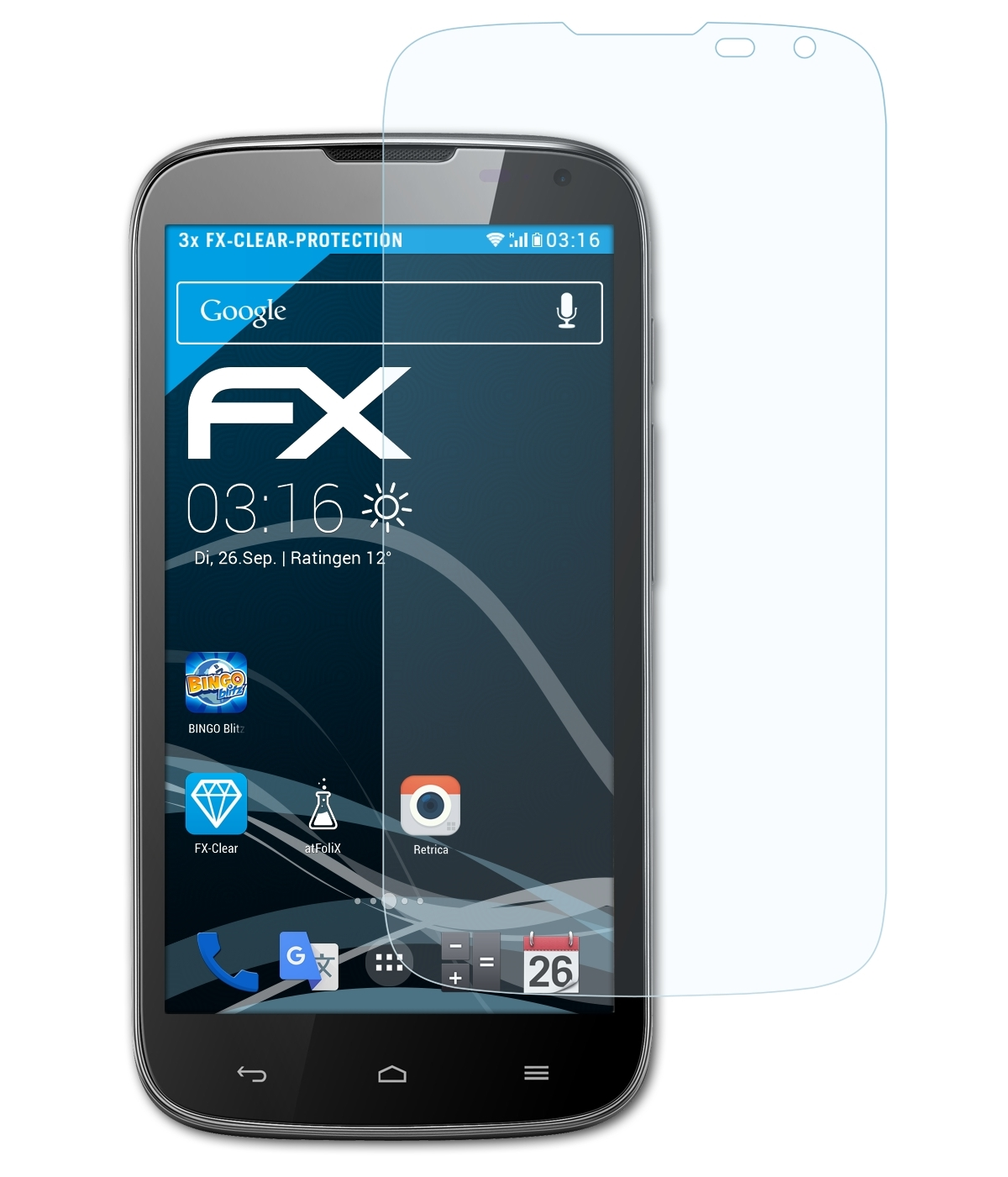 Ascend G610) Displayschutz(für FX-Clear ATFOLIX Huawei 3x