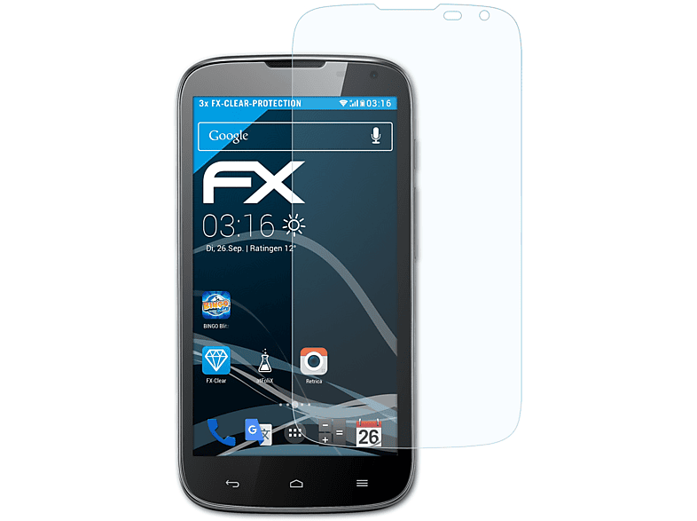 ATFOLIX 3x FX-Clear Displayschutz(für Huawei Ascend G610)
