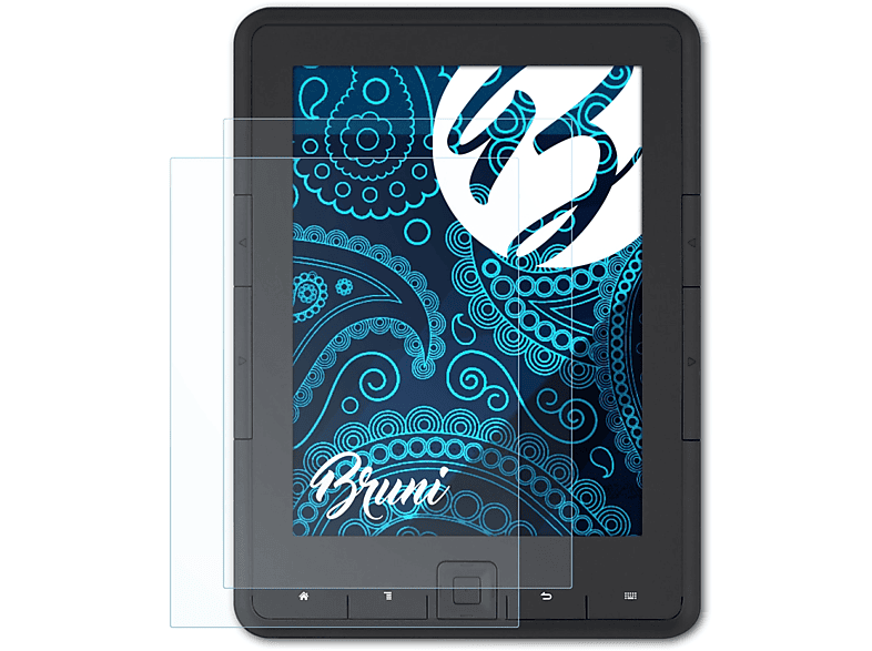BRUNI 2x Basics-Clear Schutzfolie(für Trekstor eBook Reader Pyrus)