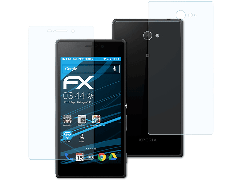 Displayschutz(für Xperia 3x FX-Clear Sony M2) ATFOLIX