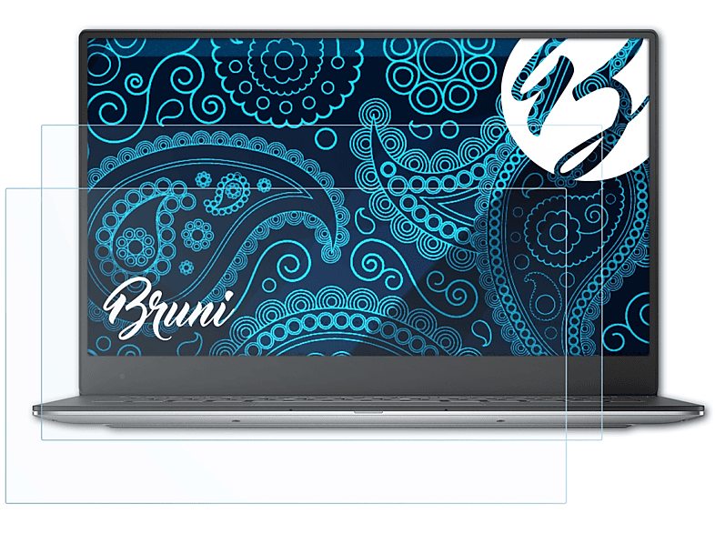 BRUNI 2x Basics-Clear Schutzfolie(für Dell XPS 13 Ultrabook (9343 FHD, Version 2015))