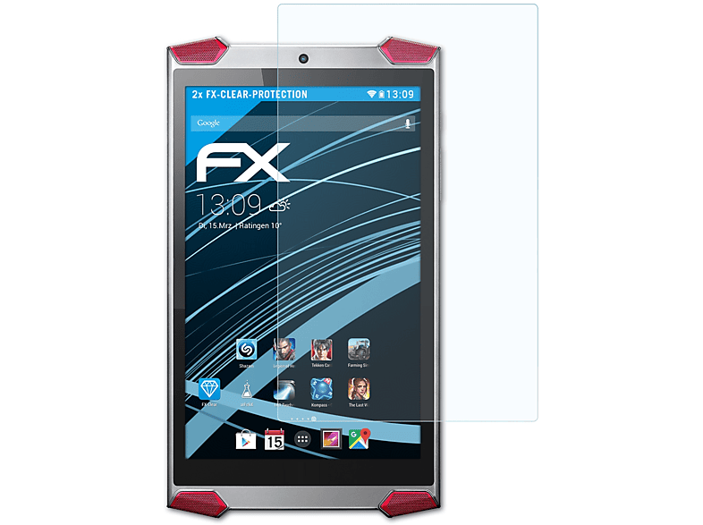 ATFOLIX 2x FX-Clear Displayschutz(für Acer Predator 8 (GT-810))