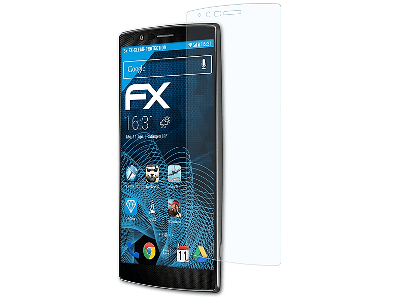 ATFOLIX 3x FX-Clear Displayschutz(für LG G4)