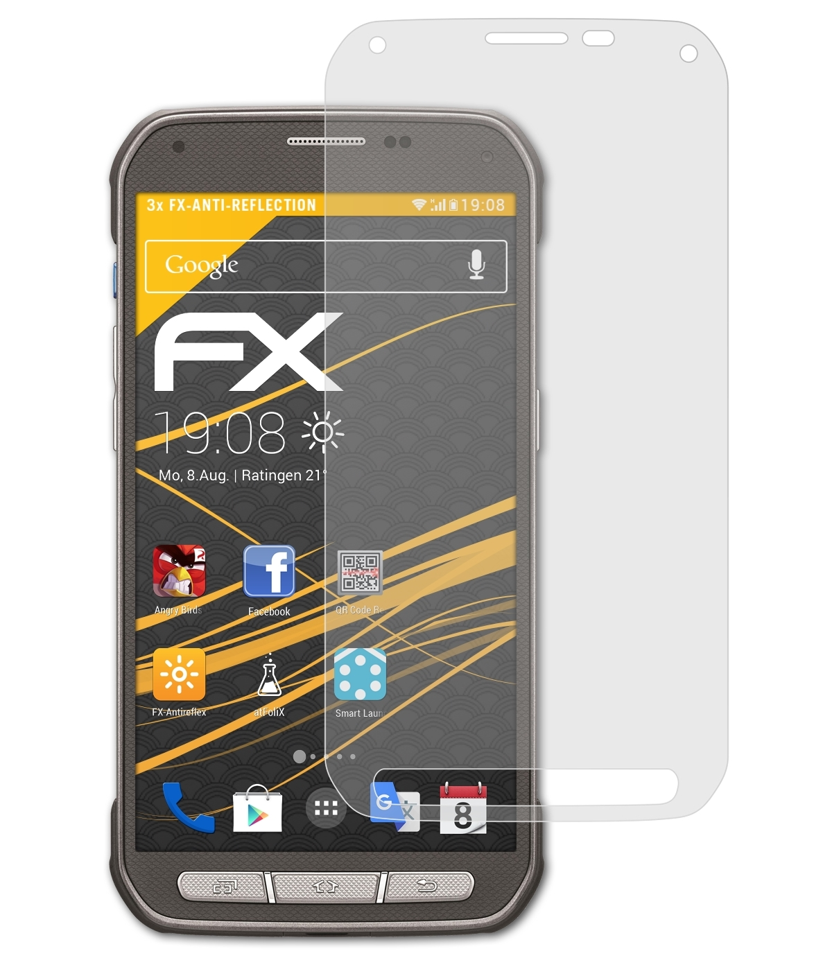 FX-Antireflex Galaxy 3x Samsung ATFOLIX Displayschutz(für S5 Active)