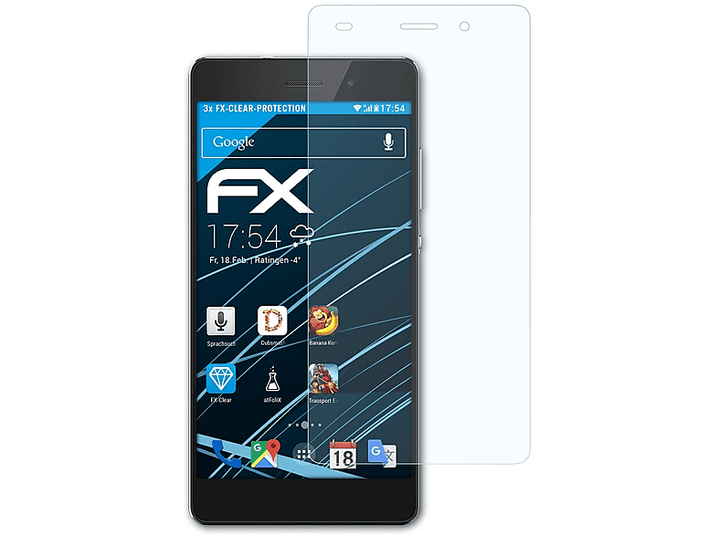 3x Displayschutz(für FX-Clear P8 Lite) ATFOLIX Huawei