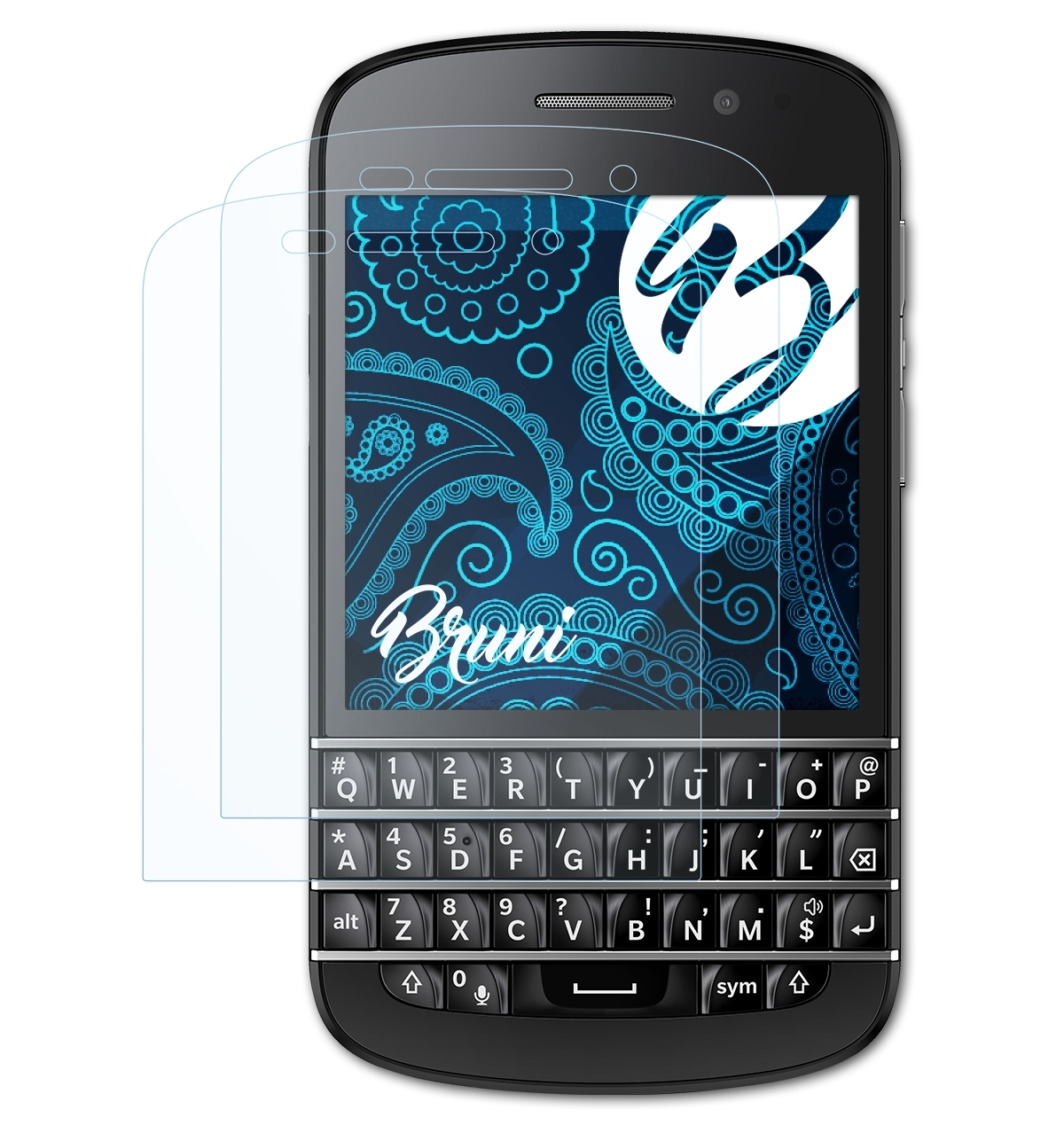 BRUNI 2x Blackberry Q10) Schutzfolie(für Basics-Clear