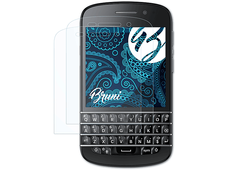 BRUNI 2x Blackberry Q10) Schutzfolie(für Basics-Clear